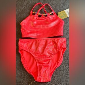 Thereabouts Girls Coral Fun 2 Piece Tankini Set NWT Size XS 6/6X